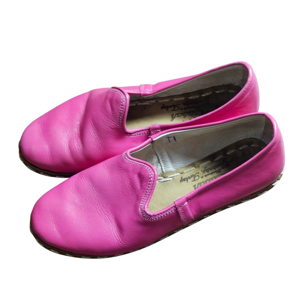 Sabah Condesa Pink Handmade Turkish Loafers Slip On Leather 38 US 7 Quiet Luxury